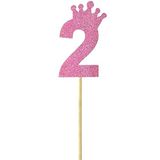 SüSLe Bebek ve Parti Eva Simli Rakam Pasta Süsü, 19cm x 7,5cm - 1 Adet Pembe 2
