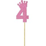 SüSLe Bebek ve Parti Eva Simli Rakam Pasta Süsü, 19cm x 7,5cm - 1 Adet Pembe 4