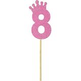 SüSLe Bebek ve Parti Eva Simli Rakam Pasta Süsü, 19cm x 7,5cm - 1 Adet Pembe 8