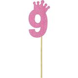SüSLe Bebek ve Parti Eva Simli Rakam Pasta Süsü, 19cm x 7,5cm - 1 Adet Pembe 9