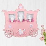SüSLe Bebek ve Parti Fayton Ahşap Kapı Süsü, Pembe Çok Renkli