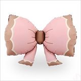SüSLe Bebek ve Parti Fiyonk Folyo Balon, 91 Cm X 60 Cm - Retro Pembe Çok Renkli