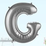 SüSLe Bebek ve Parti G Harf Folyo Balon, 100 Cm - Gümüş