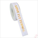 SüSLe Bebek ve Parti Grogren Kurdele Eternal Altın Baskılı, 2,5cm X 23mt - Beyaz Çok Renkli