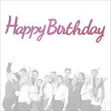 SüSLe Bebek ve Parti Happy Birthday Simli Folyo Karton Banner, 2 Mt - Pembe Çok Renkli