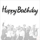 SüSLe Bebek ve Parti Happy Birthday Simli Folyo Karton Banner, 2 Mt - Siyah