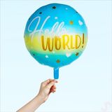 SüSLe Bebek ve Parti Hello World Baby Folyo Balon, 45cm - Mavi
