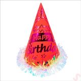 SüSLe Bebek ve Parti Hologram Happy Birthday Şapka, 24cm X 1 Adet - Kırmızı