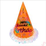 SüSLe Bebek ve Parti Hologram Happy Birthday Şapka, 24cm X 1 Adet - Turuncu
