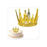 SüSLe Bebek ve Parti İncili ve Taşlı Plastik, Pasta Süsleme Tacı 10,5 cm x 8 cm - Altın