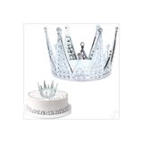 SüSLe Bebek ve Parti İncili ve Taşlı Plastik, Pasta Süsleme Tacı 14 cm x 8 cm - Gümüş