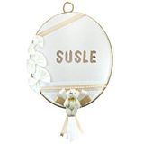 SüSLe Bebek ve Parti İpek Kumaş, Ayıcıklı Ve İsimli Oval Kapı Süsü Çok Renkli