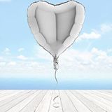 SüSLe Bebek ve Parti Kalp Folyo Balon, 45 Cm - Gümüş Çok Renkli