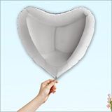 SüSLe Bebek ve Parti Kalp Folyo Balon, 60cm - Gümüş Çok Renkli