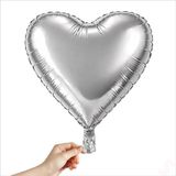 SüSLe Bebek ve Parti Kalp Folyo Balon, 60cm - Gümüş