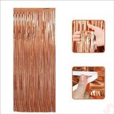 SüSLe Bebek ve Parti Kapı, Duvar Arka Fon Saçaklı Perde 1mt x 2mt - Rose Gold