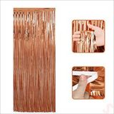 SüSLe Bebek ve Parti Kapı, Duvar Ve Arka Fon Saçaklı Perde 1mt X 2mt - Rose Gold Pembe