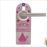 SüSLe Bebek ve Parti Kapı Kolu Süsü, Ahşap - Pembe PEMBE