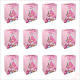 SüSLe Bebek ve Parti Karton Çanta, Etek Model Pembe 23 X 18 X 10 Cm - 12 Adet Çok Renkli