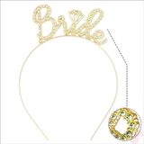 SüSLe Bebek ve Parti Kristal Parlak Taşlı, Metal Bride Taç - Altın