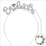 SüSLe Bebek ve Parti Kristal Parlak Taşlı, Metal Bride To Be Taç - Gümüş