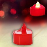 Süsle Bebek ve Parti Led Işıklı Pilli Tealight Kalp MuM, 4 cm x 2 cm - Renk Değiştiren Işık - Kırmızı - 1 Adet