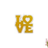 SüSLe Bebek ve Parti Love Strafor Süs, 25cm X 25cm - Altın Çok Renkli