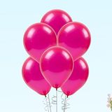 SüSLe Bebek ve Parti Metalik Parlak Balon, 10 Adet - Fuşya