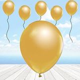 SüSLe Bebek ve Parti Metalik Parlak Balon, 30 Cm X 10 Adet - Altın Çok Renkli