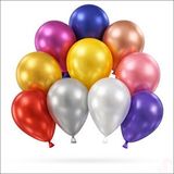 SüSLe Bebek ve Parti Metalik Parlak Balon, 30 Cm X 10 Adet - Çok Renkli