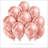 SüSLe Bebek ve Parti Metalik Parlak Balon, 30 Cm X 10 Adet - Rose Gold Çok Renkli
