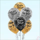 SüSLe Bebek ve Parti Mutlu Yıllar & Happy New Year Baskılı Balon, 30cm x 8 Adet