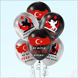 SüSLe Bebek ve Parti Ne Mutlu Türküm Diyene Metalik Balon, 30cm X 8 Adet Çok Renkli