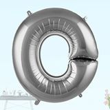 SüSLe Bebek ve Parti O Harf Folyo Balon, 100 Cm - Gümüş Çok Renkli