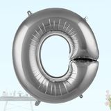 SüSLe Bebek ve Parti O Harf Folyo Balon, 100 Cm - Gümüş