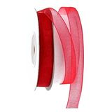 SüSLe Bebek ve Parti Organze Kurdele, 1,00 cm x 23 mt - 6 Renk Seçenekli - KIRMIZI