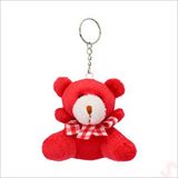 SüSLe Bebek ve Parti Pelüş Ayıcık Anahtarlık, 6,5 Cm X 6,5 Cm - Kırmızı Çok Renkli