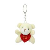 SüSLe Bebek ve Parti Pelüş Ayıcık Anahtarlık Love You, 5 cm x 5 cm - Beyaz