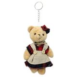 SüSLe Bebek ve Parti Pelüş Kıyafetli Ayıcık Anahtarlık, 13 x 8,5 cm - Kız Model