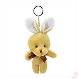 SüSLe Bebek ve Parti Pelüş Tavşan Anahtarlık, 15 Cm X 8 Cm - Kahve Çok Renkli