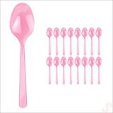 SüSLe Bebek ve Parti Plastik Kaşık, 24 Adet - Pembe Çok Renkli