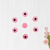 SüSLe Bebek ve Parti Plastik Yarım Nazar Boncuğu, 8mm X 50 Adet - Pembe Çok Renkli
