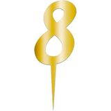 SüSLe Bebek ve Parti Pleksi Rakam Pasta Süsü, 12,5cm x 5cm - 1 Adet Altın 8