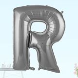 SüSLe Bebek ve Parti R Harf Folyo Balon, 100 Cm - Gümüş Çok Renkli