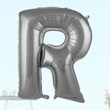 SüSLe Bebek ve Parti R Harf Folyo Balon, 100 Cm - Gümüş