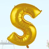 SüSLe Bebek ve Parti S Harf Folyo Balon, 100 Cm - Altın
