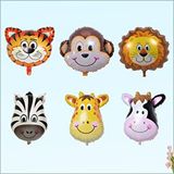 SüSLe Bebek ve Parti Safari Sevimli Hayvanlar 35 Cm X 6 Adetli Folyo Balon Seti