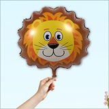 SüSLe Bebek ve Parti Safari Sevimli Hayvanlar Folyo Balon, 45 Cm - Aslan Çok Renkli