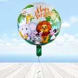SüSLe Bebek ve Parti Safari Sevimli Hayvanlar, Happy Birthday Folyo Balon - 43 cm