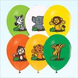 SüSLe Bebek ve Parti Safari Sevimli Hayvanlar Temalı 30cm Balon - 5 Adet Çok Renkli